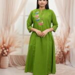 Two Piece Sets – Lime Green with Bird Embroidery