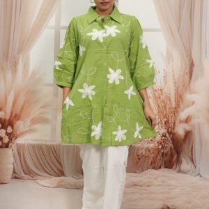 Cord Set Two Piece Sets – Green with White Floral