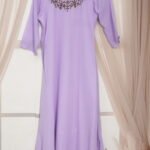 Lavender High-Neck with Bronze Floral Embellishment