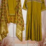 Olive Green Printed Suit Set – Mirror Work Dupatta
