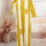 Yellow & White Tie-Dye Floral Kurta