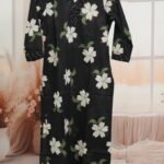 Black & White Floral Kurta with Polka Dots