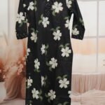 Black & White Floral Kurta with Polka Dots