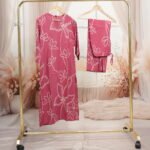 Rose Pink Floral Sketch Print Kurta Set