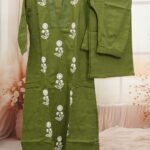Olive Green Embroidered Kurta Set
